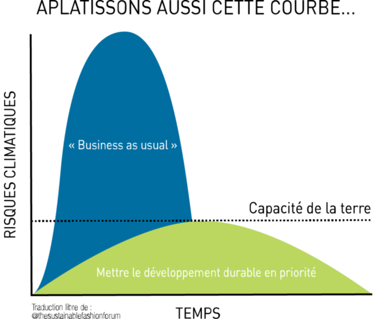 Graphique illustrant la courbe de l'impact du développement durable sur la crise climatique - Blogue - Ma petite histoire ou comment se lancer en affaires en pleine crise de la COVID-19 | Marie-Andrée Roy, Services conseil et Design Thinking