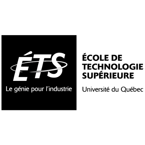 Logo noir de l'École de Technologie Supérieure de l'Université du Québec - Design Sprint - Entreprise ayant fait appel aux services conseils de Marie-Andrée Roy | Marie-Andrée Roy, Services conseil et Design Thinking